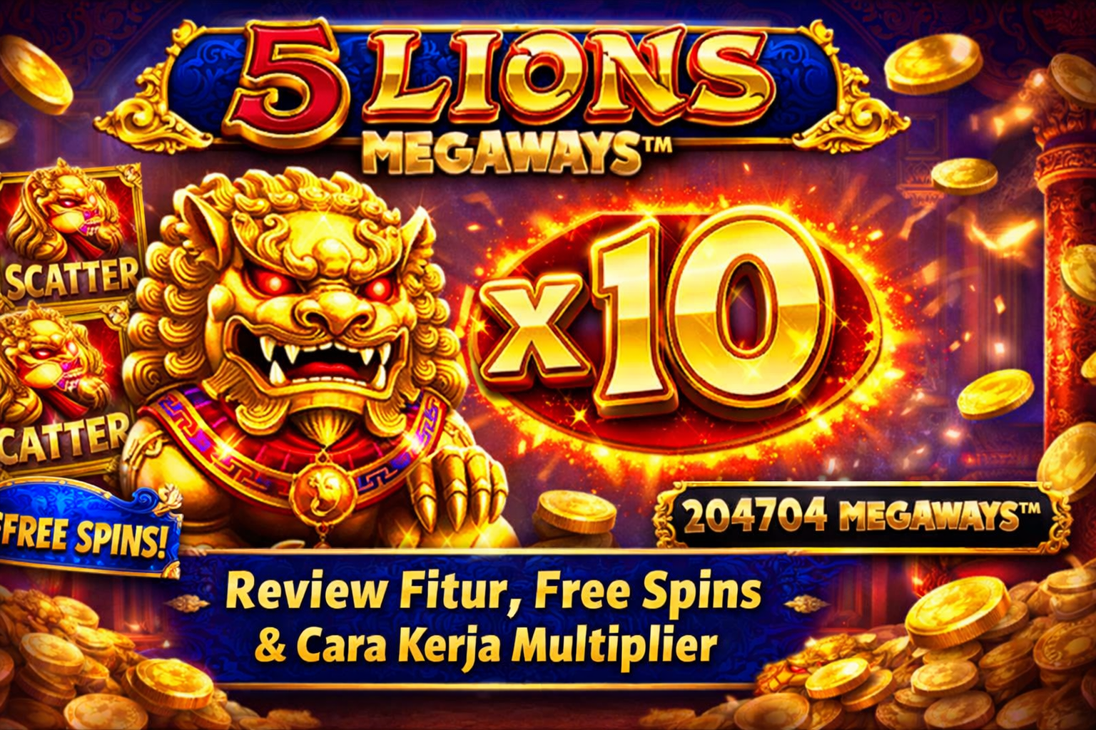 5 Lions Megaways™ (Pragmatic Play): Review Fitur, Free Spins, dan Cara Kerja Multiplier